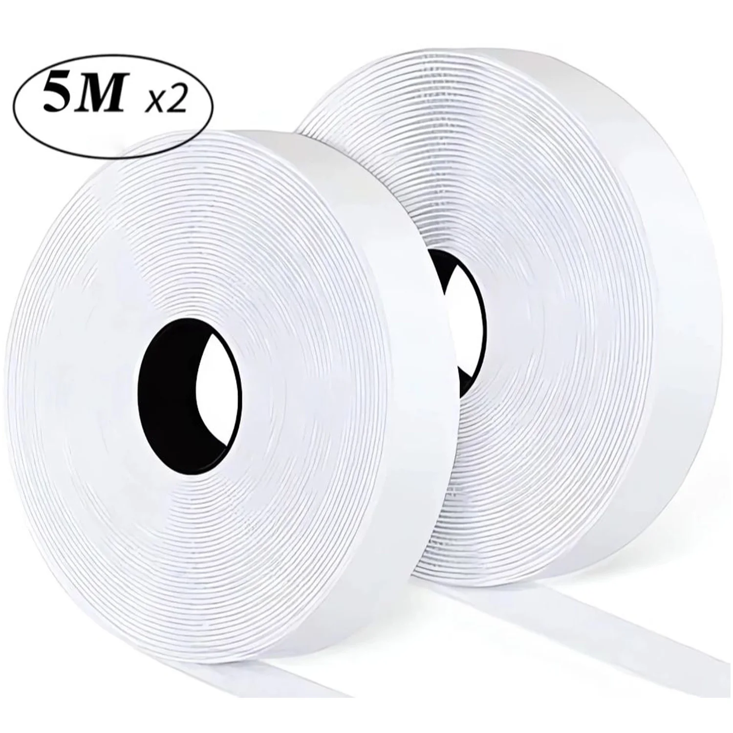1/2/5M sterke zelfklevende sluiting klittenbandstrips met lijm dubbelzijdige montagebanden voor doe-het-zelf ambacht 20-50 mm wit