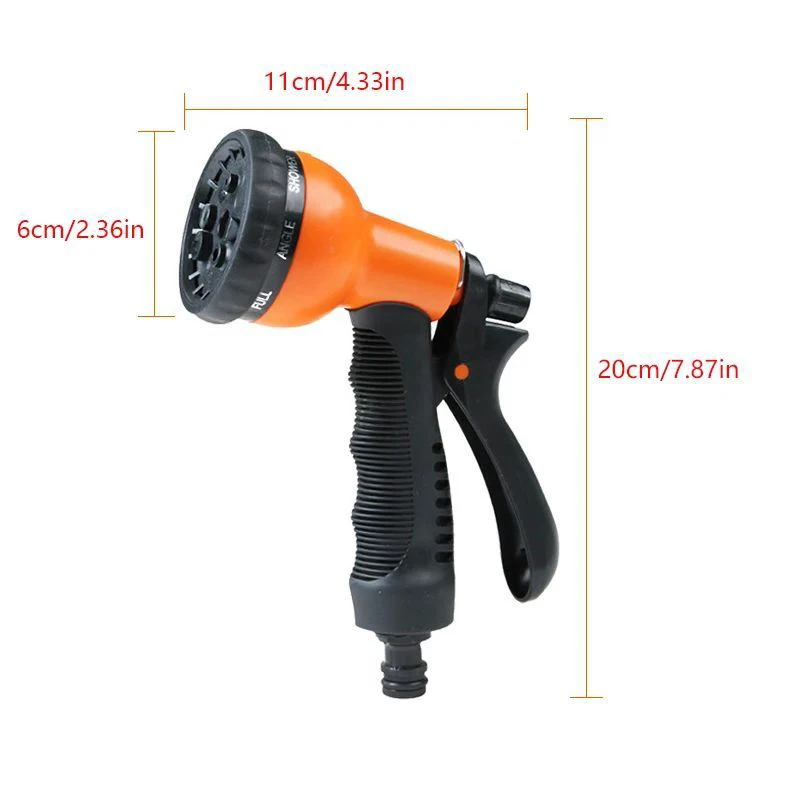 8 Pattern Garden Water Gun Hose Nozzle Mutifunctional Household Car Washing Yard Water Sprayer Pipe Tube Nozzle Sprinkle Tools