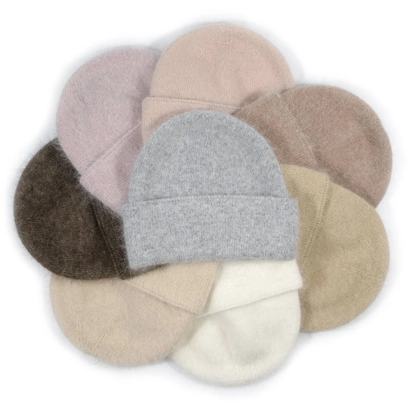 

Hat Women Winter Beanie Angora Wool Knit Autumn Warm Skiing Accessory For Cold Weather Sport Outdoor Holiday