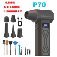 New Violent Fan 110000RPM Electric Air Duster With 2/4/5 Nozzles Super Turbo Jet Fan Mini Air Blower Car Keyboard Cleaning Tools