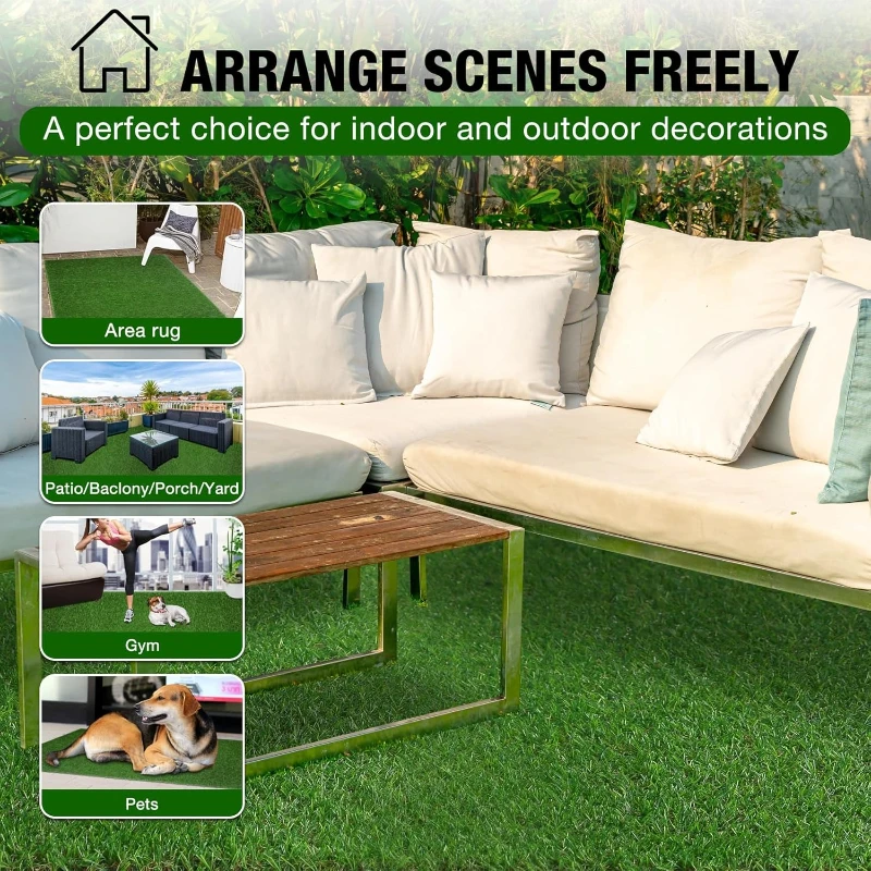 

Коврик из искусственной травы 10 футов X 10 футов — реалистичный ковер из искусственной травы с низким ворсом для использования в патио, для собак, домашних животных