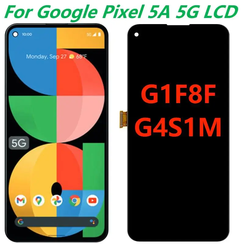 Original 6.34  AMOLED For Google Pixel 5A 5G LCD Display With Frame Pixel 5A G1F8F G4S1M Display Touch Screen Digitizer Assembly