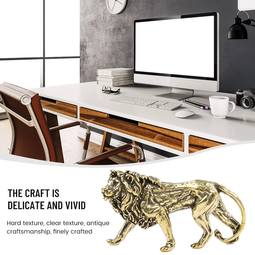 Convenient Hot New Lion ornament Vivid 39*12*25mm Accessories Copper Craft Figurines Miniatures Statue Convenient