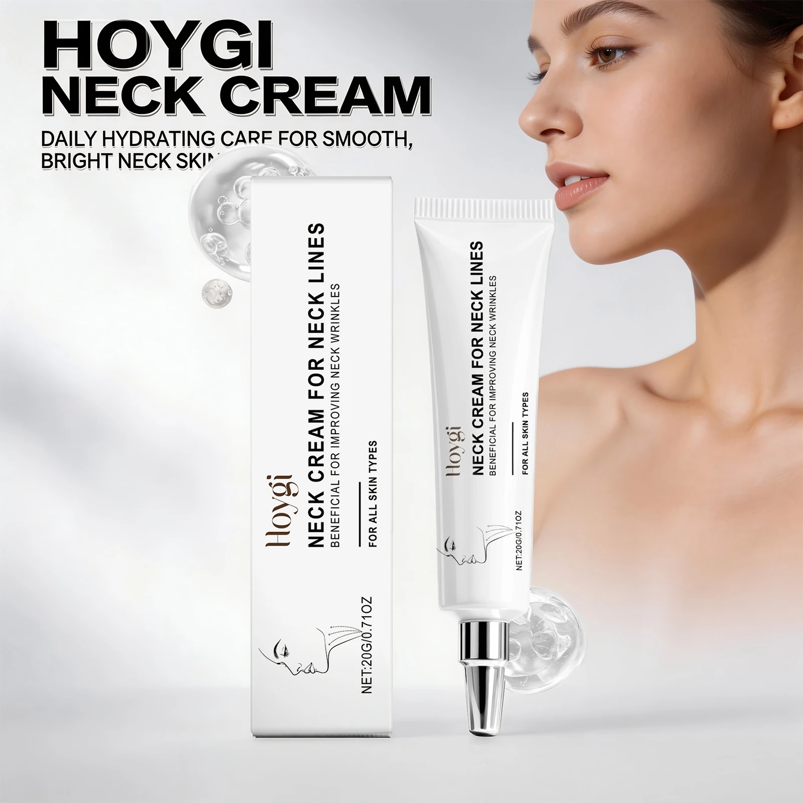Neck Cream for Neck Lines Firming Lifting Improve Double Chin Restore Skin Youthful Lightening Smoothing Moisturizer Neck Cream