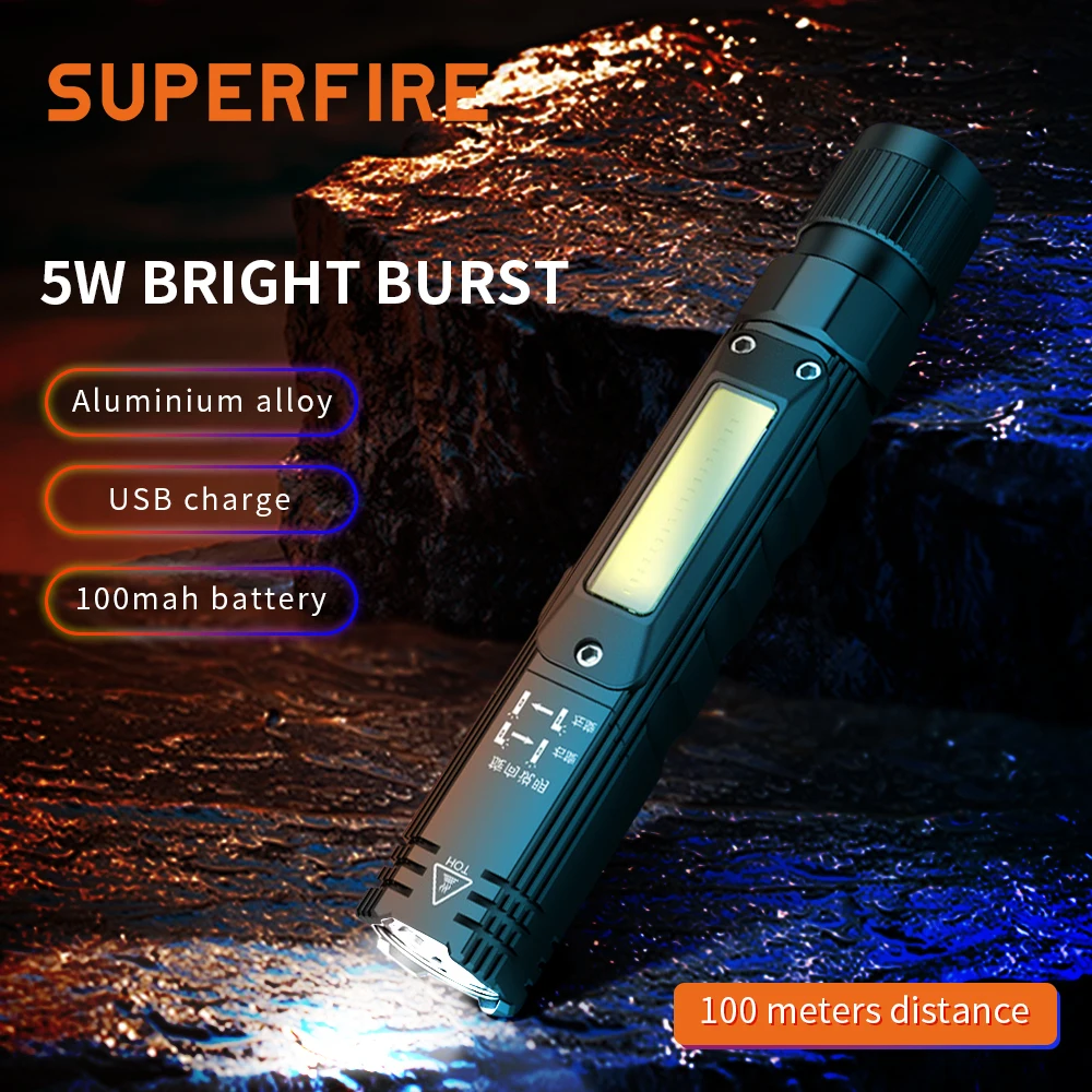 SuperFire G19 Powerful flashlight LED+COB Head Light USB Rechargeable For Fishing Camping Portable Magnet Work Light Head Torch