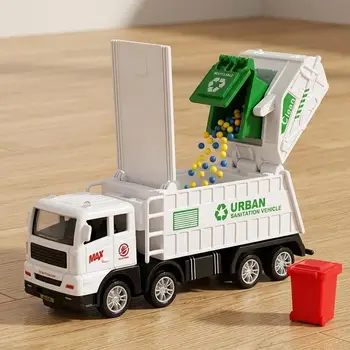 Inertia Garbage Truck Toy Realistic Recycling Sanitation Vehicle with Trash Cans Educational Environmental Role‑Play Toy Gift 1