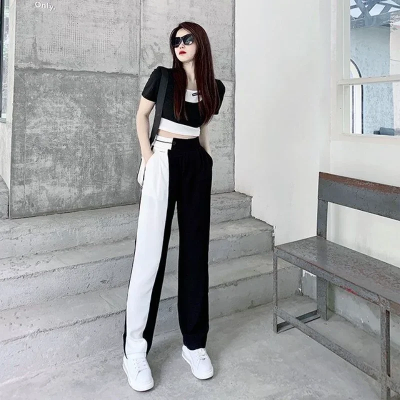 

Women's Pants with Pockets Trousers for Women Elastic Waist Clothing Wide Leg Sweatpants Loose Fitness Sports Baggy Jogging 90s