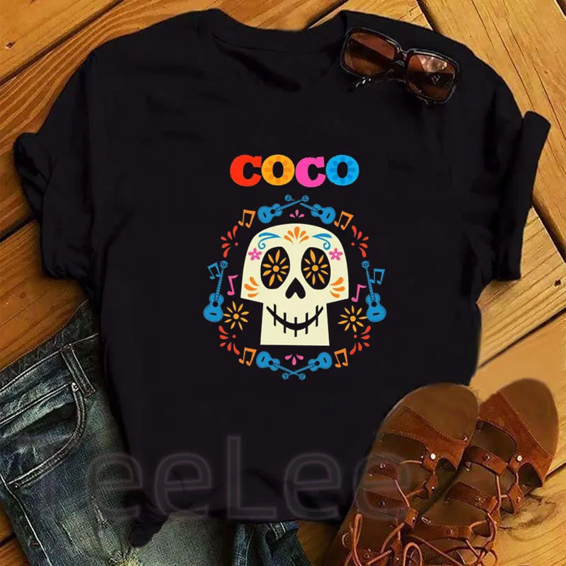Cartoon Coco Printed Letter T-Shirts Women Seize Your Moment Tshirt Female Harajuku Aesthetic Tops Gift Fashion Woman Clothing