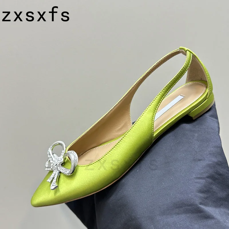 

Designer Crystal Satin Flat Women Sandals Cover Flat Heel Casual Brand Beach Shoes For Women Summer Sandalias Mujer Women Pumps