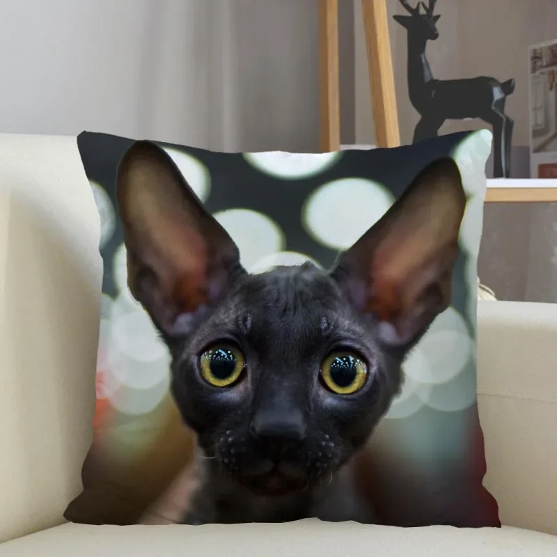 Musife- Funda de almohada Personalada de gato Sphynx, 45x45cm, con cremallera cuadrada, envío Dir dir dir dir dirdo, 04,24