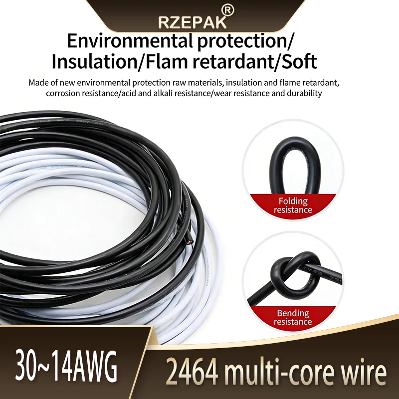 

Copper Wire 30~14AWG PVC Sheathed Insulation 2 ~10 Cores DIY Signal Control Wires 2464 Channel Audio Line Copper Cable