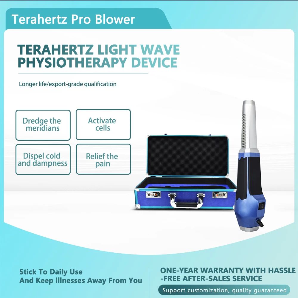 Newest 1200W Terahertz Stick Blower Blue Lightwave Massage Machine Blower Stick Quantum Light Energy Telomerase Healing Machine