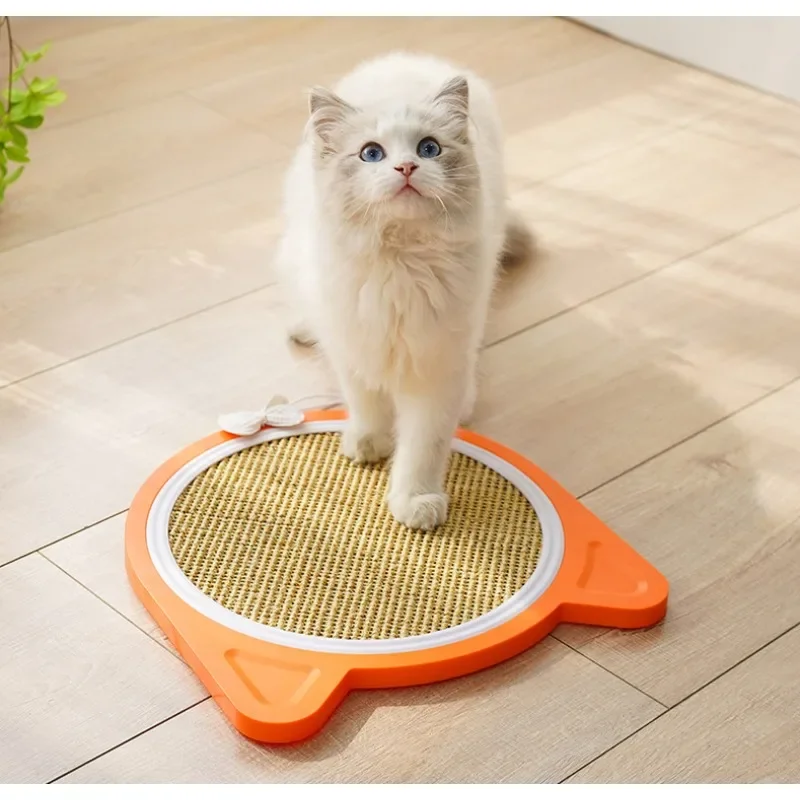 New plastic cat scratch board replaceable sisal suction cup hanging cat scratch pad grinding claw artifact cartoon fur ball toy