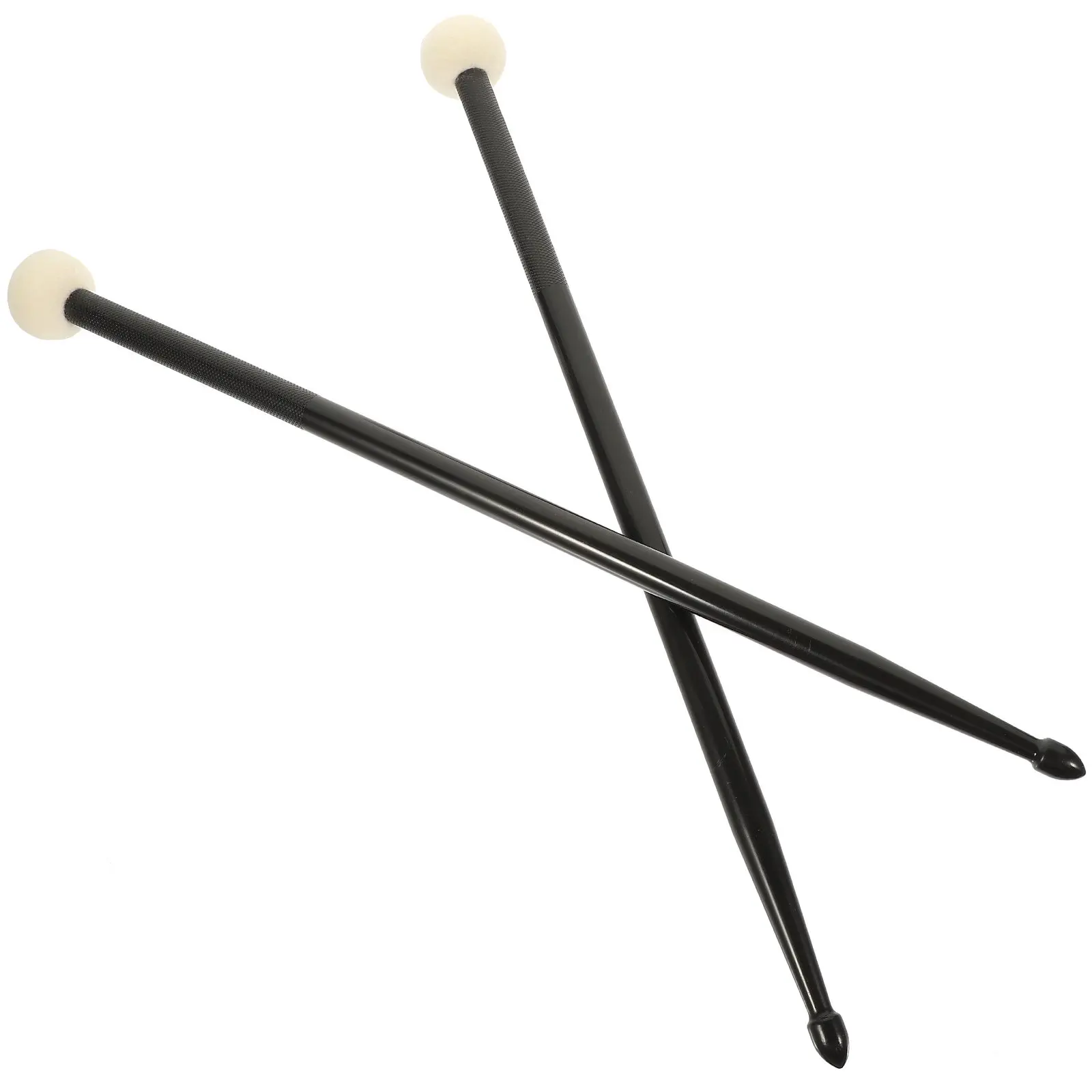 1Pair Musical Drumsticks Double-End Felt Tip Nylon Shaft Comfortable Hold Balanced Weight Ideal for Beginners Students Jazz Rock