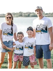 Camping Family Matching Outfits Dad Mom Son Daughter Shirt Baby Bodysuit Family Clothes Travel Gift Summer Family Matching Shirt