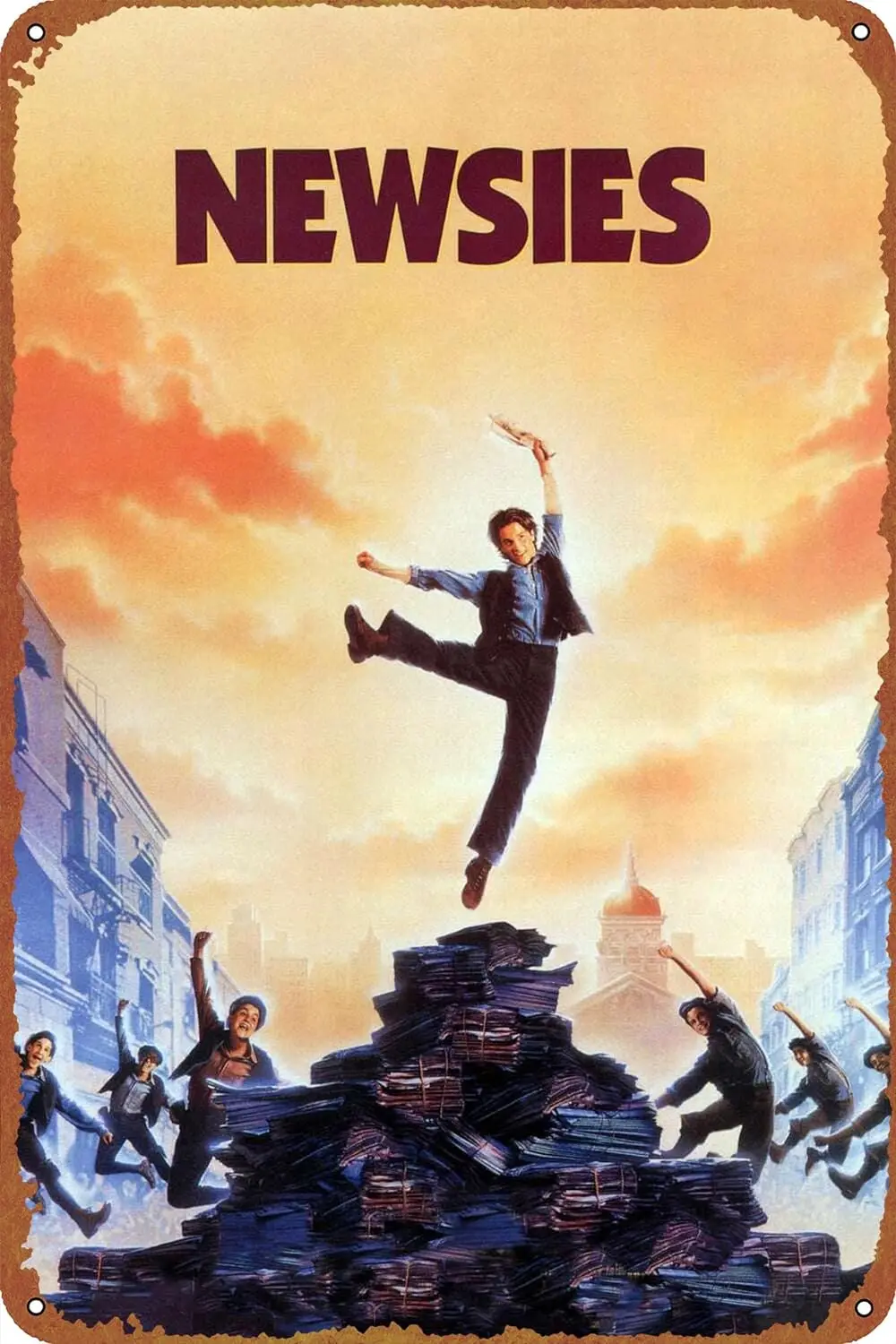 Newsies Metal Tin Sign Vintage Wall Art Decoration Living Room Bathroom Kitchen Movie Poster Decor 8 * 12 Inches