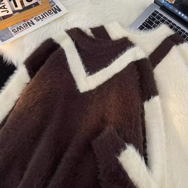 

Элегантный свитер, новая женская мода, осенне-зимняя свободная верхняя одежда, базовая рубашка, хит продаж