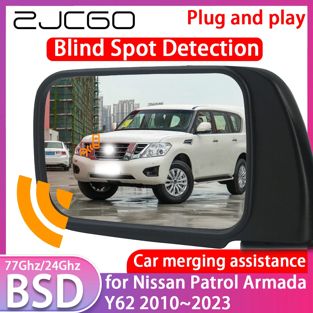 

ZJCGO for Nissan Patrol Armada Y62 2010~2023 Blind Spot Detection Car BSD BSA BSM System Driving Warning Radar Alert Mirror