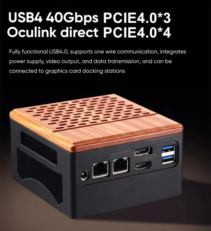 Oculink Gaming Mini Computador AMD Ryzen 9 7940HS 32G DDR5 6400MHz 3 * PCIe4.0 2*2.5G LAN USB4 NAS Servidor PC Windows 11 WiFi6