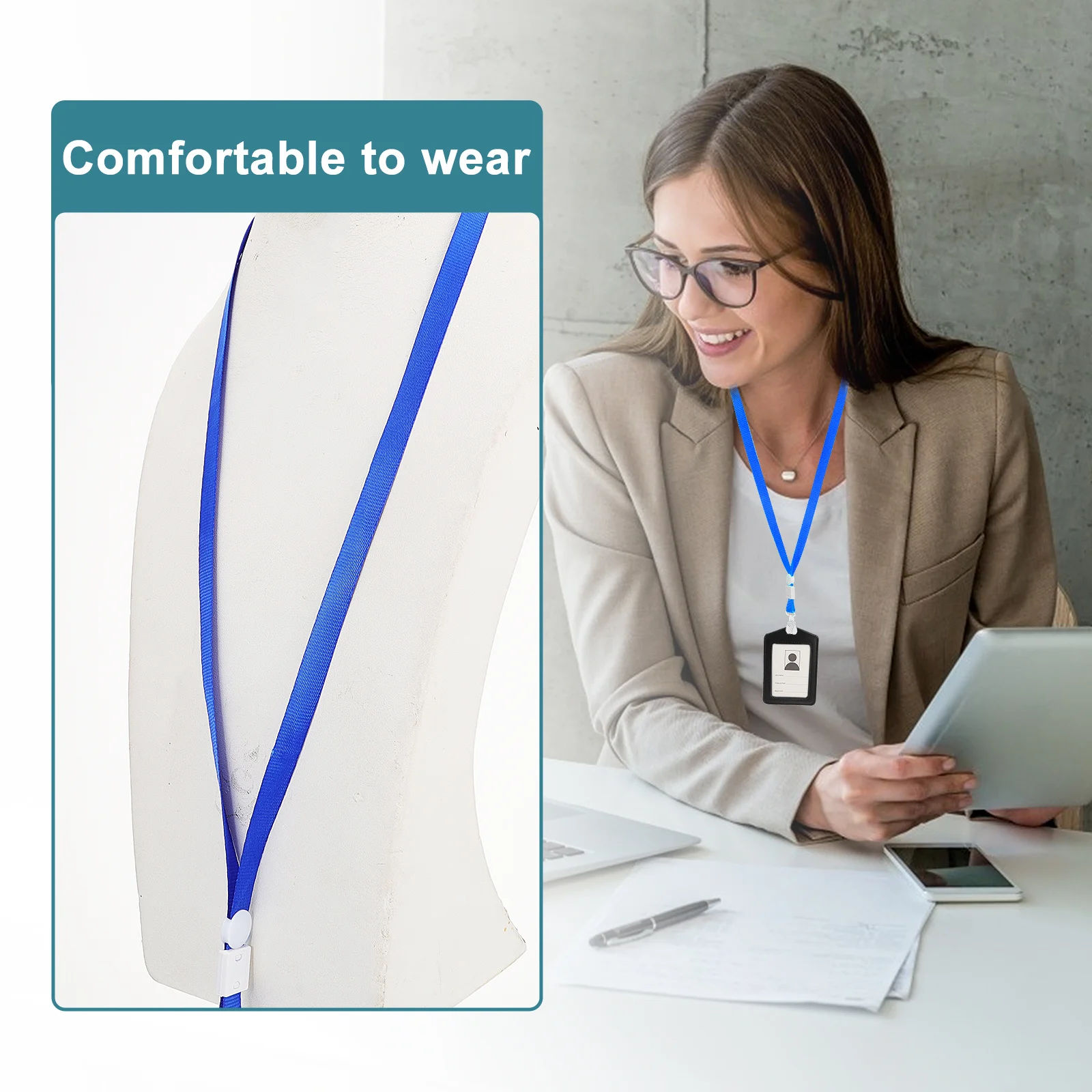 50 قطعة اسهم شارة حامل بطاقات الهوية معرض العمل المدرسي حزام معلق حبل شهادة مرن موثوق