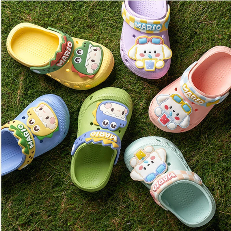 

Children's Hole Shoes Girls' 2023 Summer Cute Dinosaur Soft Sole Anti-skid Boys' Children's Baby Slippers For Kids Garden Shoes