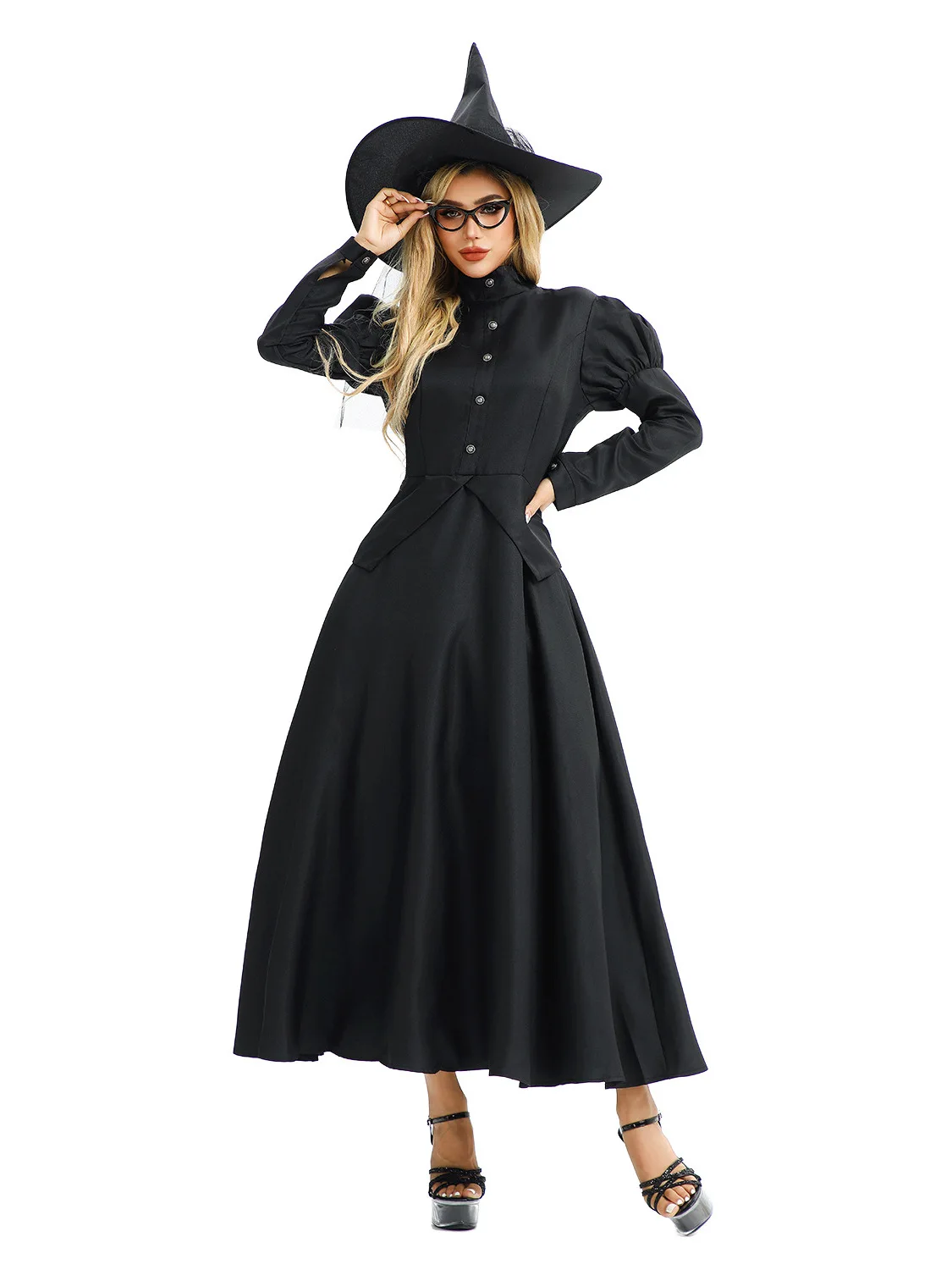 

Женский костюм ведьмы на Хэллоуин, платье для сценических выступлений, длинная юбка, традиционная китайская этническая одежда