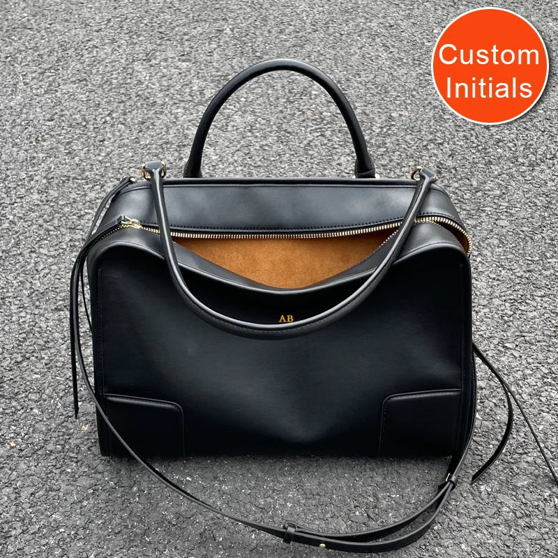 

Free Custom Initials Leather Box Bags For Women Luxury Designer Handbag And Purses 2026 New In Natural Cowhide Underarm Shoulder