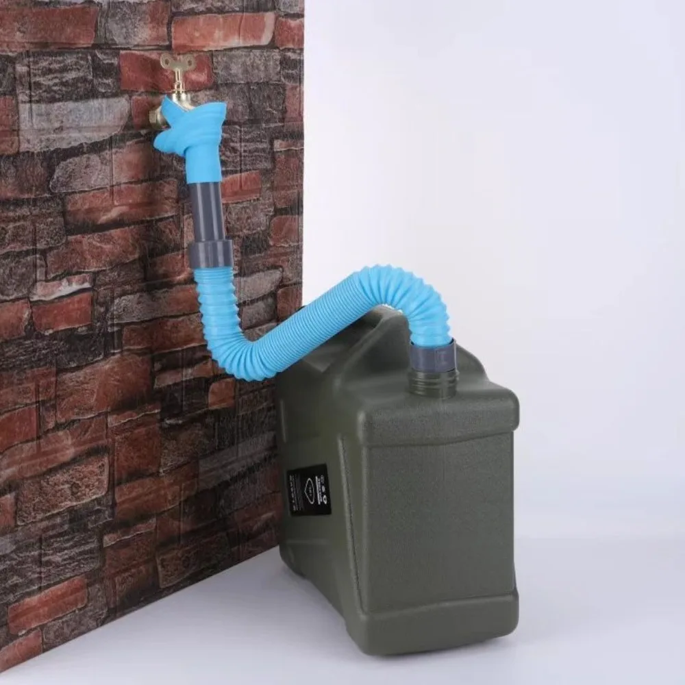 Expandable Outdoor Drinking Water Pipe with Carry Bag Telescopic Water Fill Hose Portable Silicone Camping Bucket Diversion Pipe