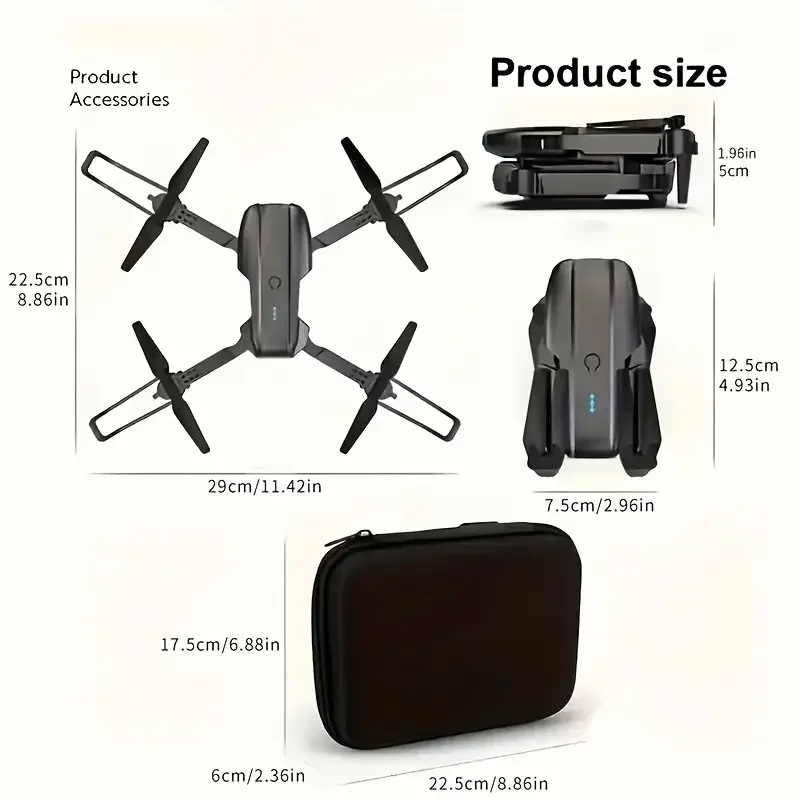 The Best-Selling E99 Drone Photography Equipment - A Dual-Camera Model Designed Specifically for Beginners, Equipped with Dual Batteries to Extend Battery Life, a Complete Set of Products, One-Click Take-Off and Landing, 360° Aerial Stunts and Rolls