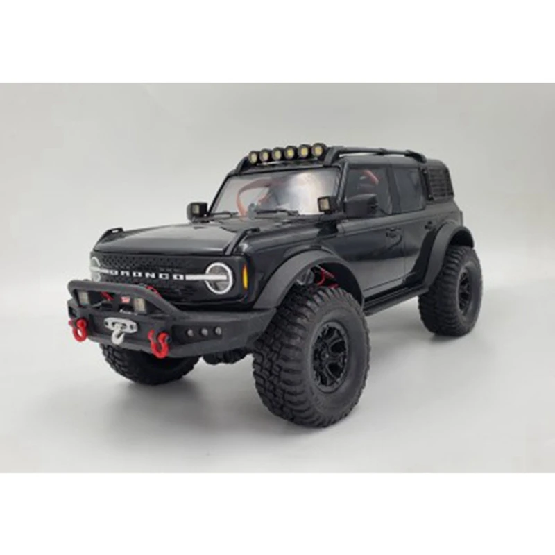 Front Bumper With Winch LED Light For TRX4M Bronco 1/18 RC Crawler Car Upgrade Parts Accessories