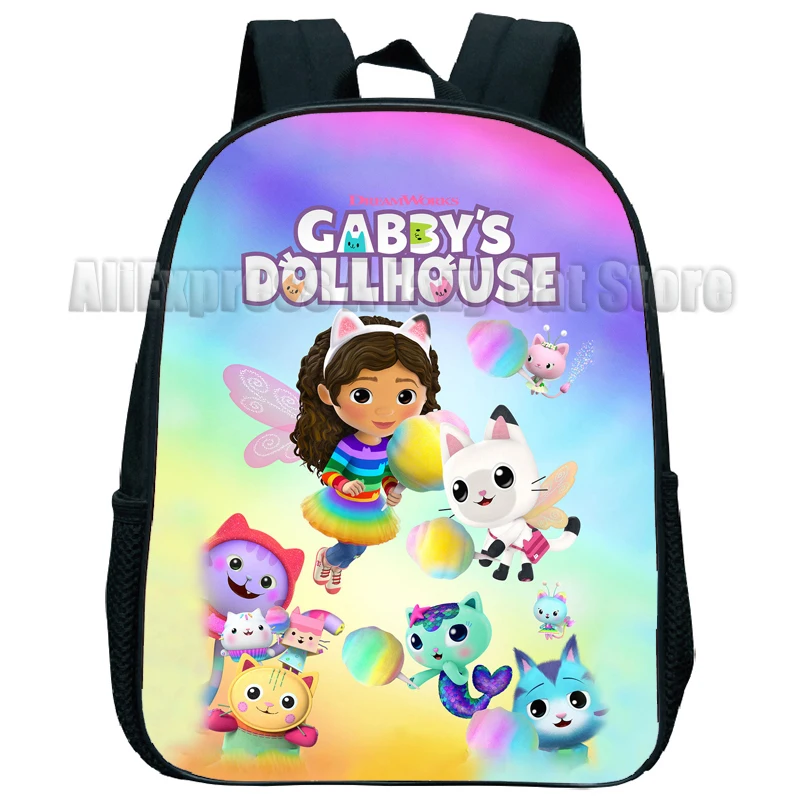 Gabby's Dollhouse Cartoon School Bag Gabby Cat Primary School Boys Children Backpack Personalized Lightweight Backpack Gift