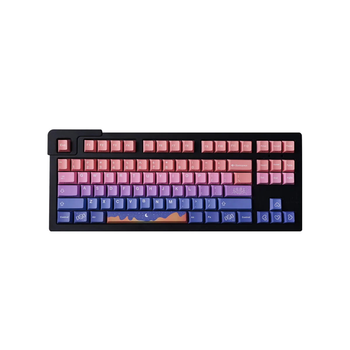 Fairy tale side transparent 130-key mechanical keyboard keycap PBT thermal sublimation cherry factory height adaptation 61/64/67