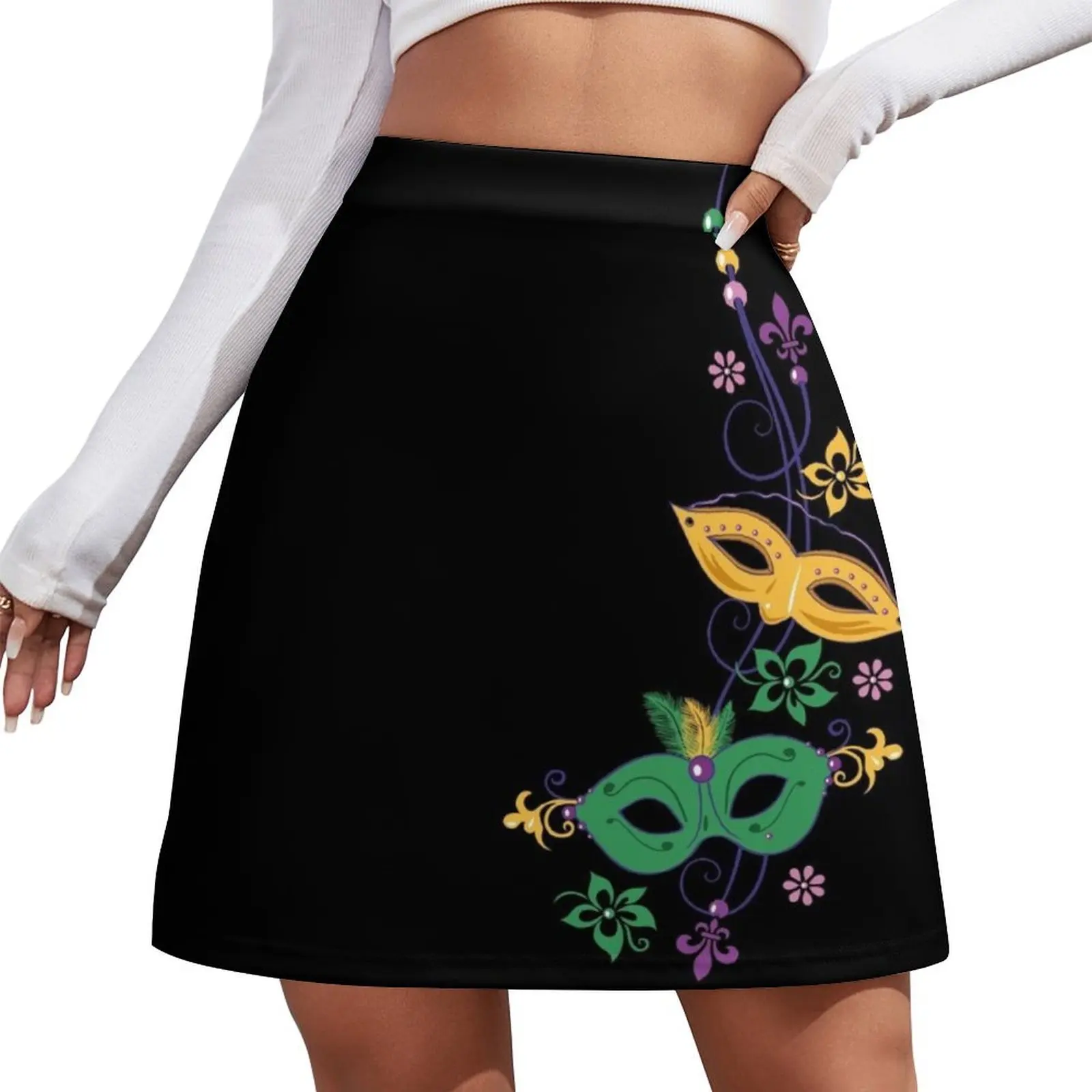 

Mardi Gras Masks Fleur De Lis Flowers Mini Skirt kawaii clothes dresses summer woman 2025 summer dress for women 2025 Mini Skirt