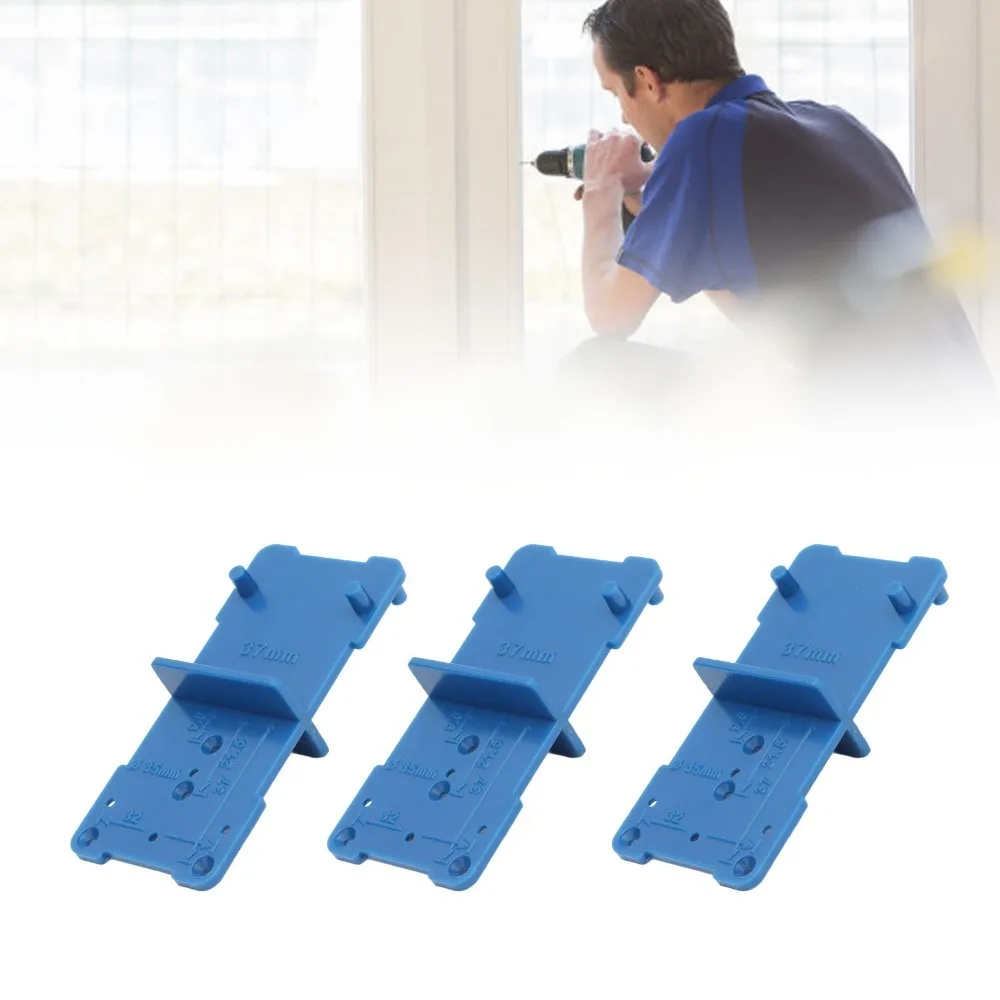 10 Pcs 28mm Diameter Hinge Hole Drill Guide 37mm Diameter Narrow Type Hole Drilling Locator Template Drill Locator