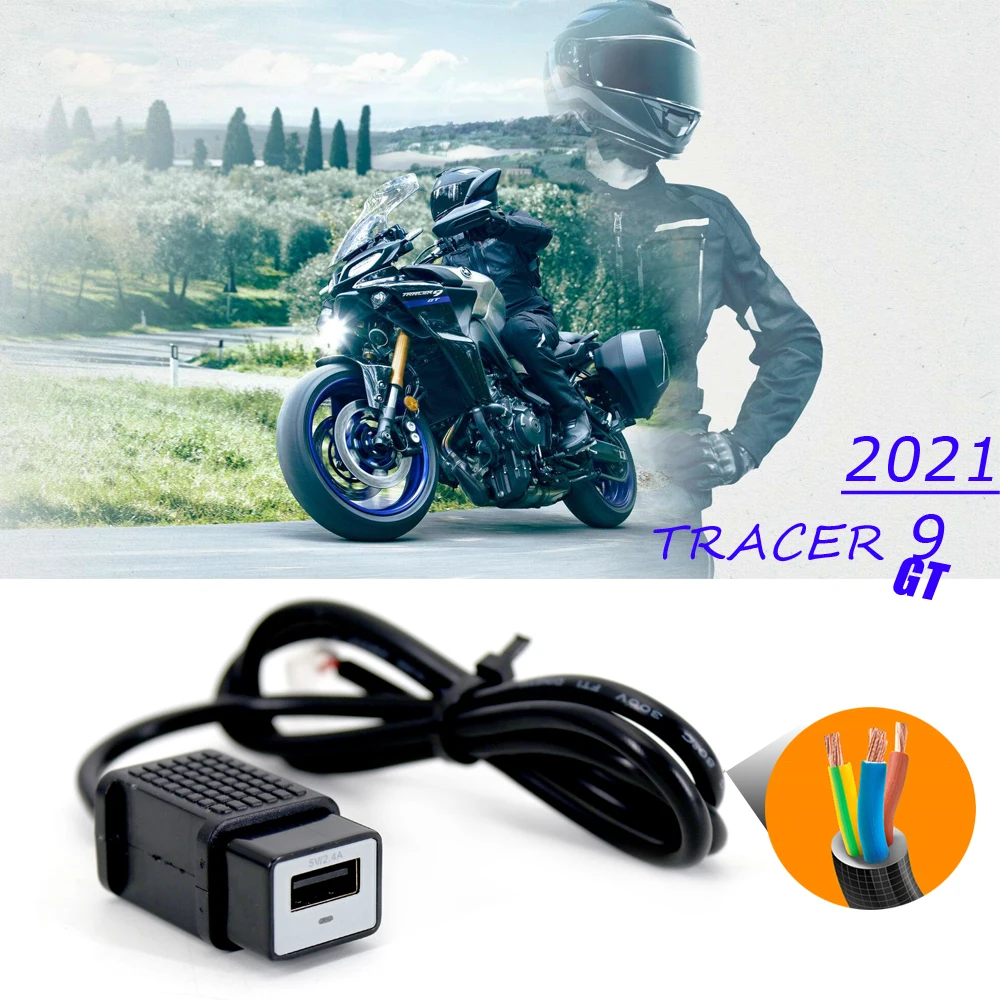 New Motorcycle Accessories Tracer 9 GT USB Socket Fast Charging Phone Ipad Charge Electronics   For Yamaha Tracer 9 / GT 2021