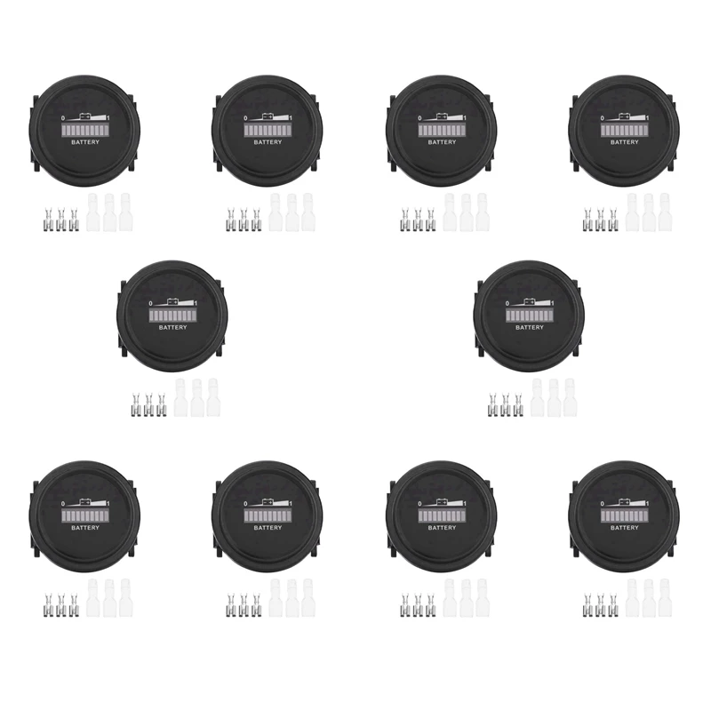 

10X 12V/24V/36V/48V/72V LED Digital Battery Indicator Waterproof Meter Gauge Battery Indicator For Go-Lf Ca-Rt