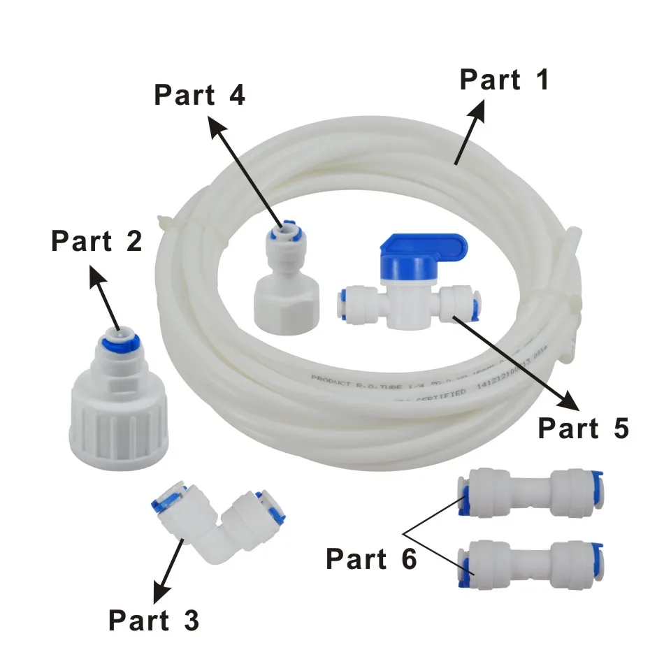 Water Filter Installation and Connection Kit for Fridge/Ice makers/Water Dispenser (Includes 6 Meters 1/4