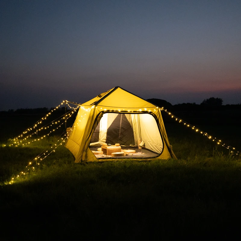 

Rokii Large Luxury Oxford Cloth Inflatable Four Seasons Single Bedroom Camping Tent Fast Automatic Open New Portable