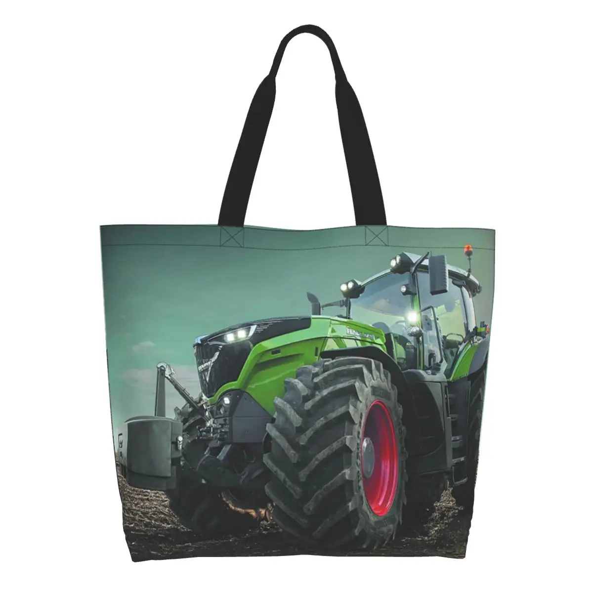 Farming Tractor Fendt Shopping Tote Bag Canvas Large Capacity Shoulder Bags Shopper Grocery Handbag for Women