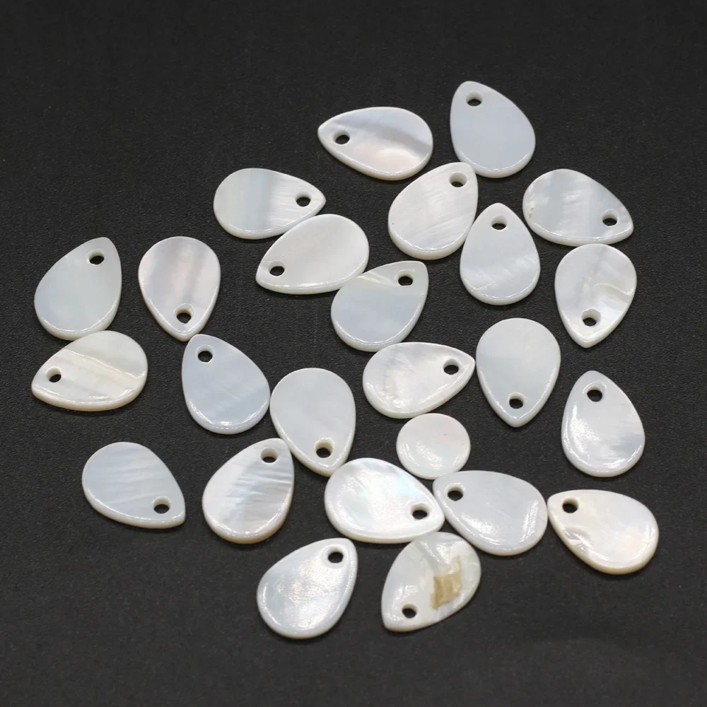 20PCS Wholesale Natural Freshwater Shell White Droplet Shaped Pendant Jewelry Making DIY Necklace Earrings Accessories Gifts