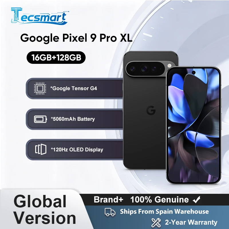 Teléfono inteligente: Google Pixel 9 Pro XL 5G Gemini AI Pantalla OLED de 6,8 pulgadas y 120 Hz Google Tensor G4 Cámara trasera de 50 MP Batería de 5060 mAh