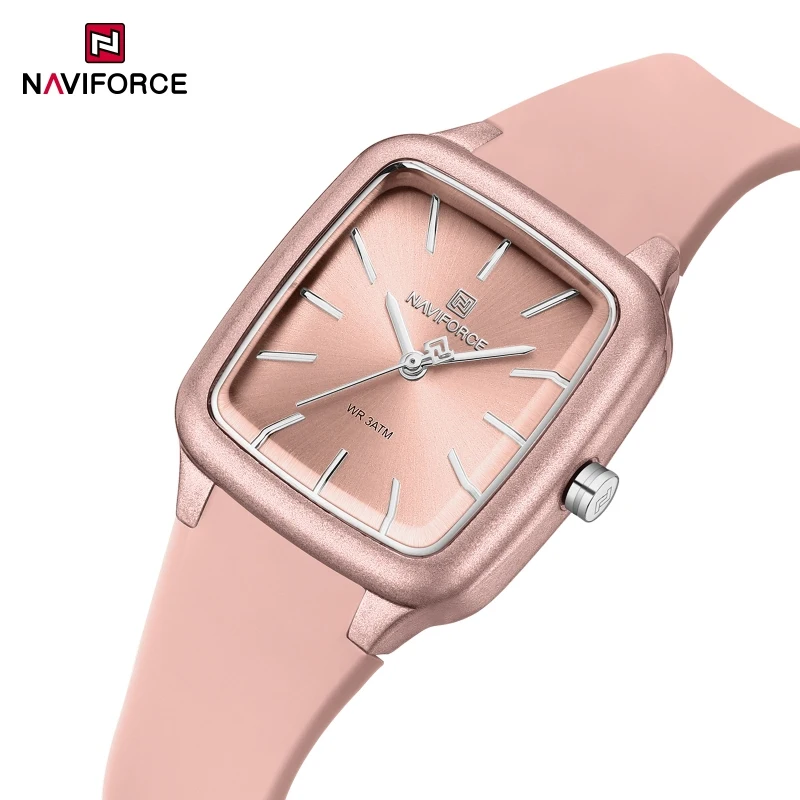 NAVIFORCE 5055 элегантные модные кварцевые часы для женщин, простой маленький циферблат, водонепроницаемый силиконовый ремешок, повседневные женские наручные часы