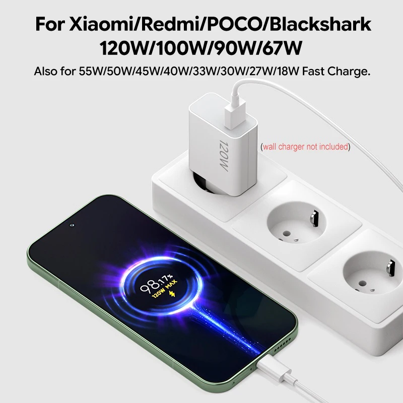Original Xiaomi Type C Cable 120W 100W Charger Cable for Xiaomi 18 17 Pro Max 15 14 13 12 11 Redmi Note 17 Pro Max POCO F9 Ultra