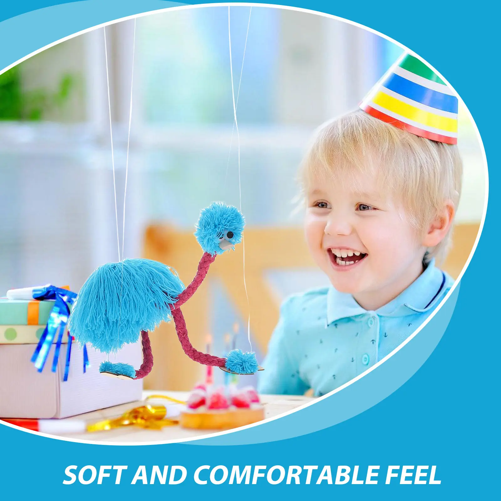 Marionettes Puppet Animal Design Safe Pine String Puppet Show Supplies Kids Performance Interactive Play Figure Craft