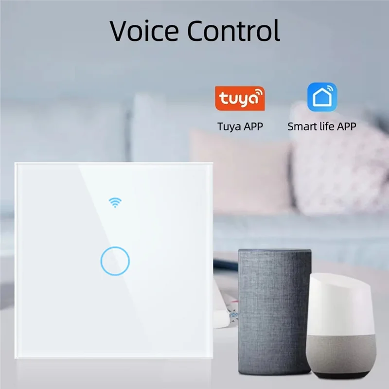 

AB41-1 2 3 4 Gang 2 3-полосный Wi-Fi RF 433 МГц Умный беспроводной сенсорный настенный светильник с кнопкой переключения 220 В без нейтрали