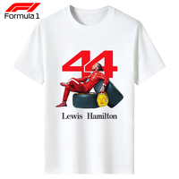 Hot Selling F1 Ferrari 44 Race Driver Lewis Hamilton Fashionable Printed Cotton T-shirt Daily Casual Versatile Comfortable Top