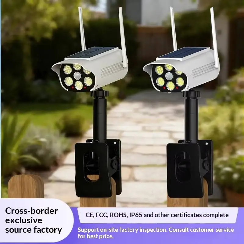 Solar Street Light With Motion Sensor  LED Clip On Solar Security Cameras Lamp IP66 Waterproof Outdoor Garden Fence Lights