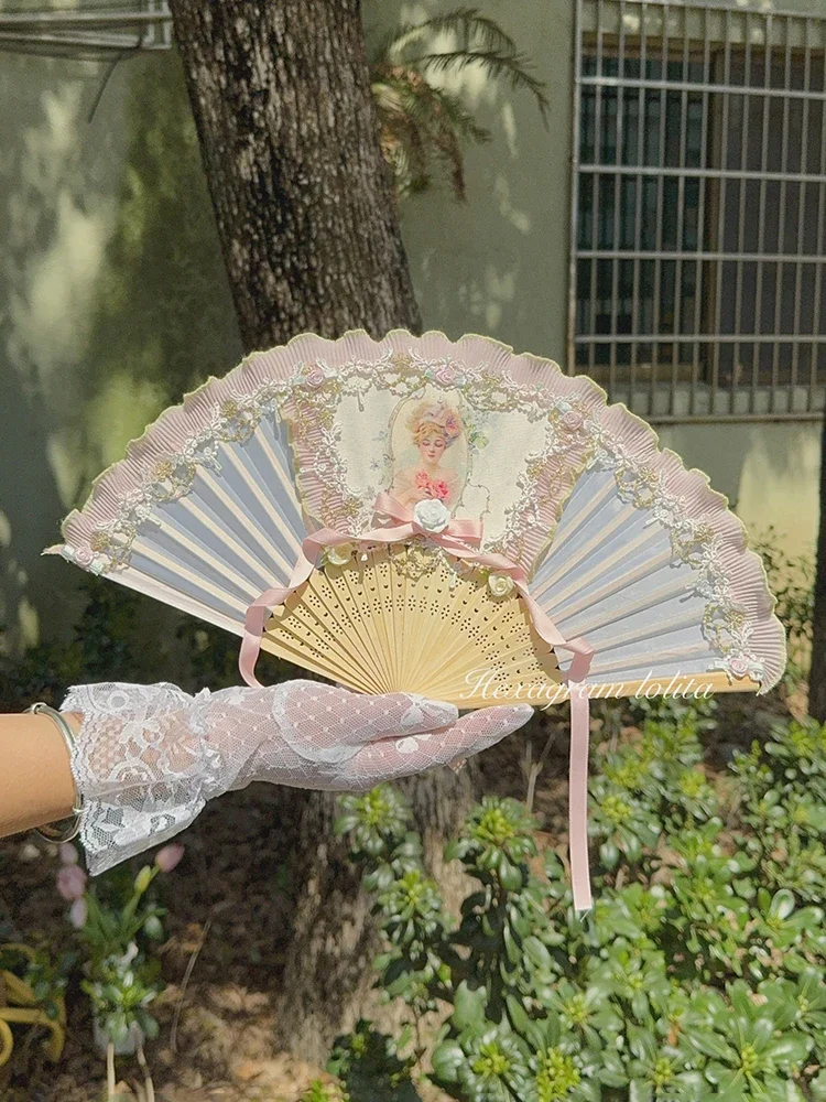 Teen Lolita CLA Department Renaissance Vintage Court Lace Fan