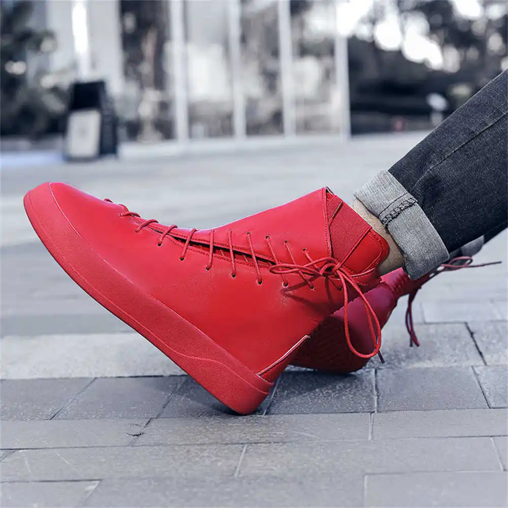 

Мужские спортивные кроссовки из синтетической кожи, темно-черные, для тренировок, красные ботинки, мужские кроссовки, размер 33, высококачественные, удобные