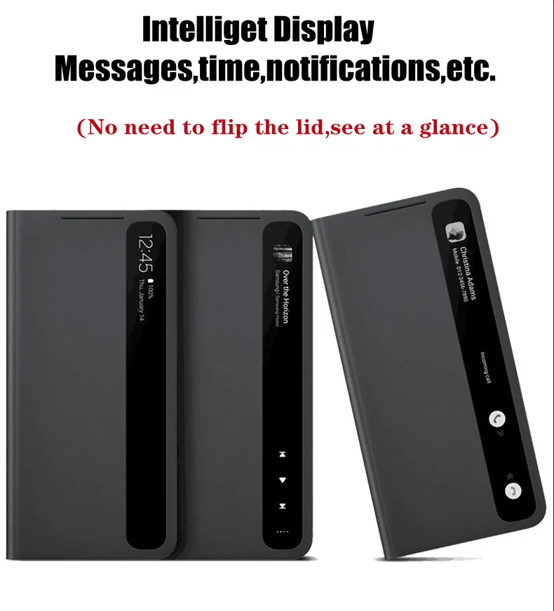 Free-flip Window View Smart Chip Phone Case For Samsung Galaxy S21 Plus S21+ S21 Ultra Flip Leather Case For Galaxy S21